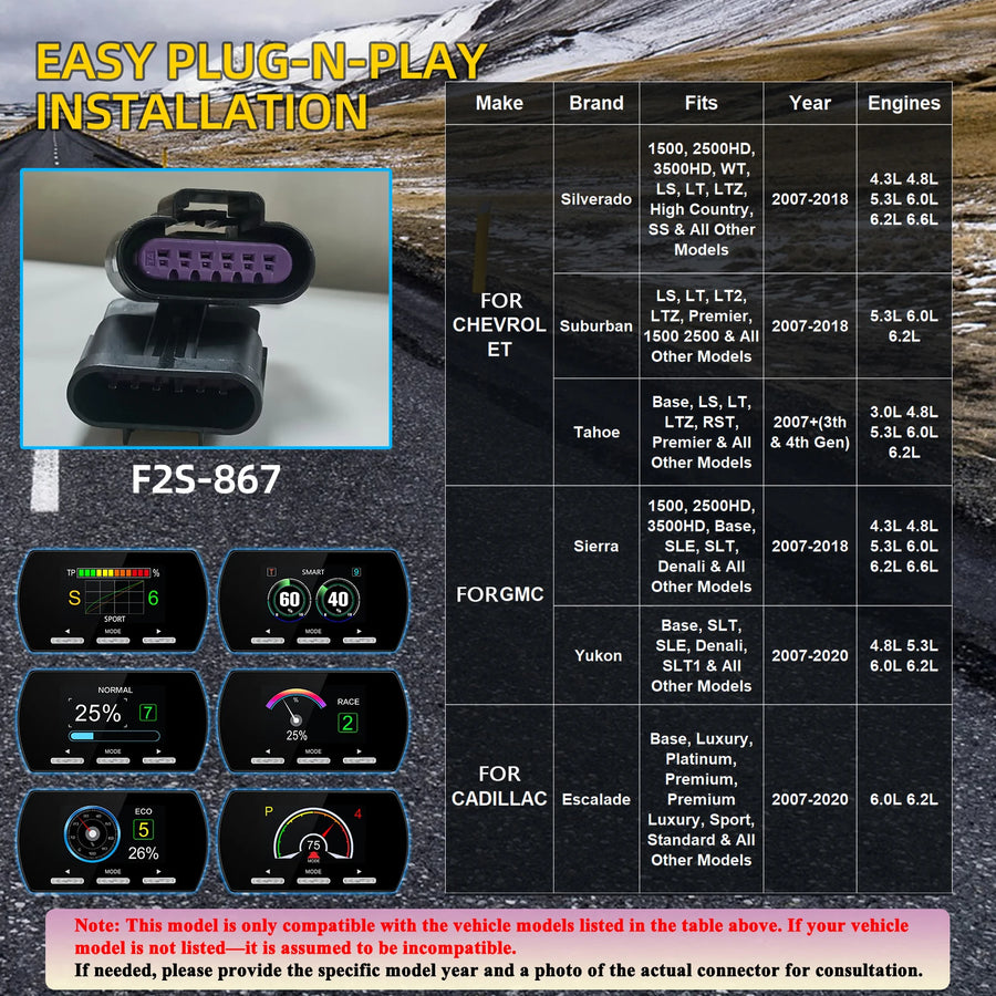 Electronic Throttle Controller with 9 Drive Modes-choose Vehicle Adapter