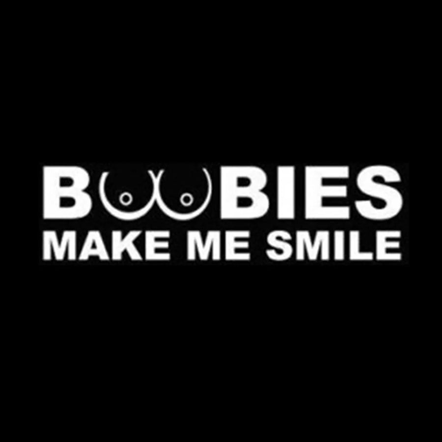 “Boobies Make Me Smile” Reflective Window Sticker