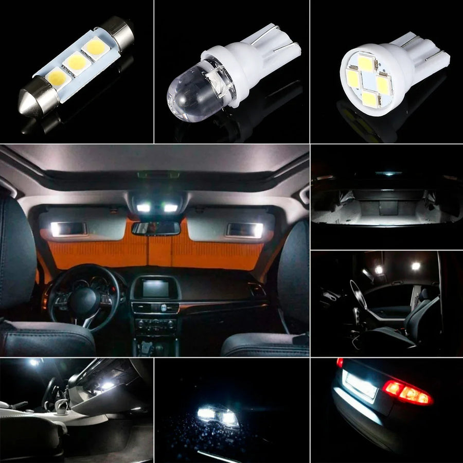 42-Piece T10 Interior and License Plate LED Bulb Kit – 6000K
