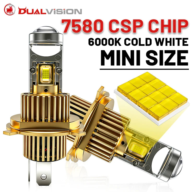 2-Piece H4/H7/H11/9005/9006/9012 LED Headlight Bulb – 6000K, CANBUS, Projector-Compatible