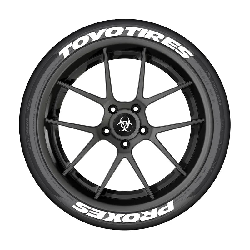 4-Piece 3D Tire Lettering Decal Set