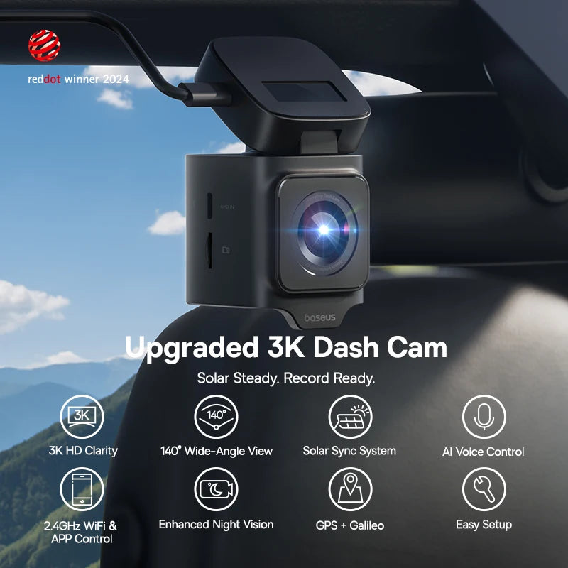 Baseus 3K Dual Dash Cam with GPS