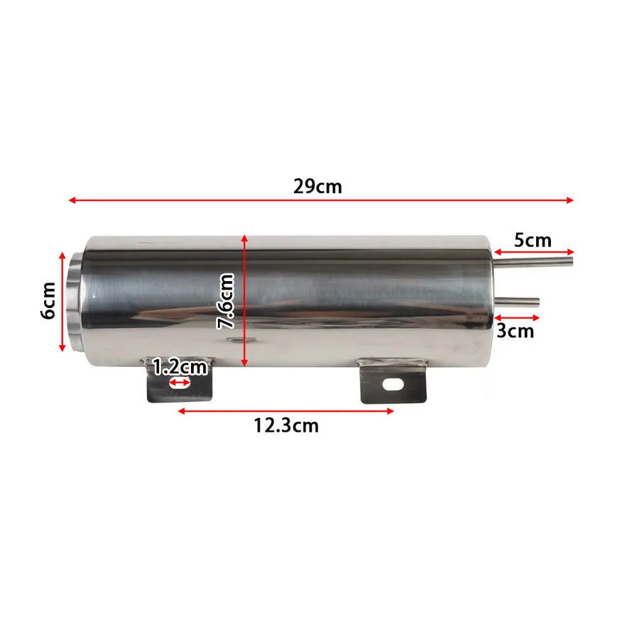 Universal Radiator Coolant Overflow Tank Polished Stainless Steel 2"x13" 3"x10" Puke Tank Can