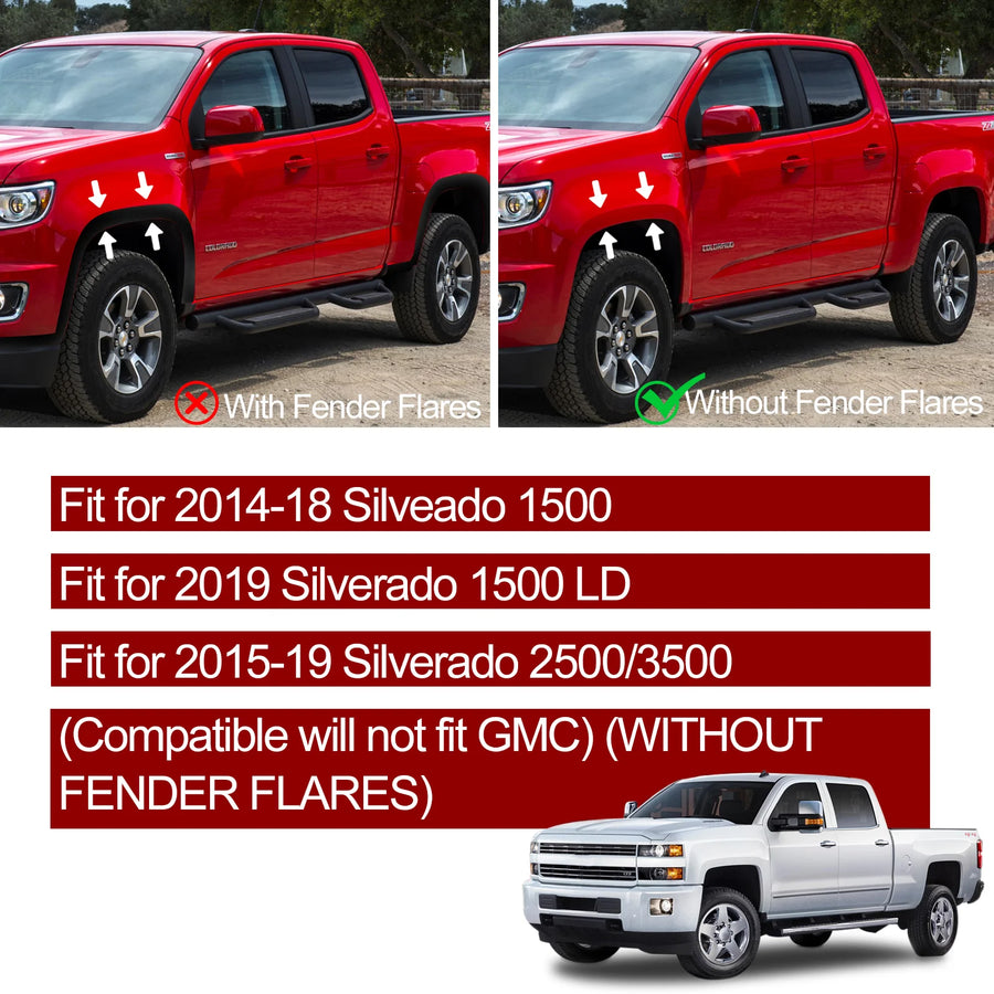Mud Flap & Splash Guard Set for 2014–2019 Chevrolet Silverado 2500/Silverado 1500 LD/Silverado 3500