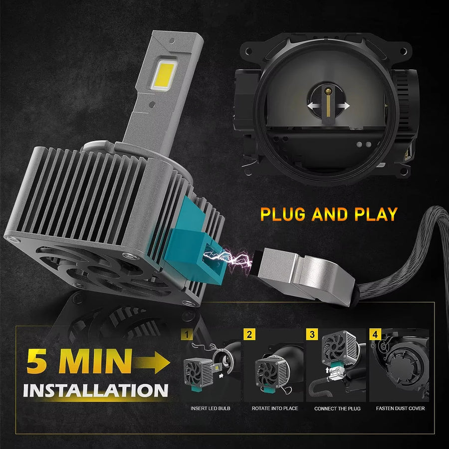 D1S/D2S/D3S/D4S/D5S/D8S LED Headlight Conversion Bulb – 6000K