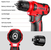 126-Piece Cordless Drill and Home/Automotive Tool Kit