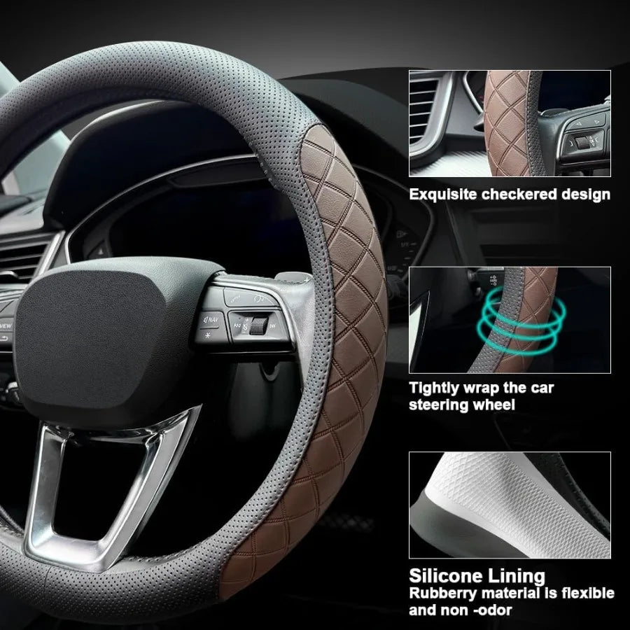 14.5–15-Inch Nappa-Style Steering Wheel Cover
