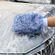 Blue Dual-Sided Microfiber Car Wash Mitt