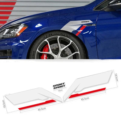 1-Piece Reflective Sport Side Fender Decal Set
