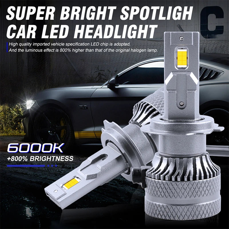 H1/H4/H7/H11/9005/9006 LED Headlight Bulb – 6000K, CANBUS