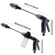 High-Pressure Car Wash Water Gun With Foam Bottle and Hose Nozzle
