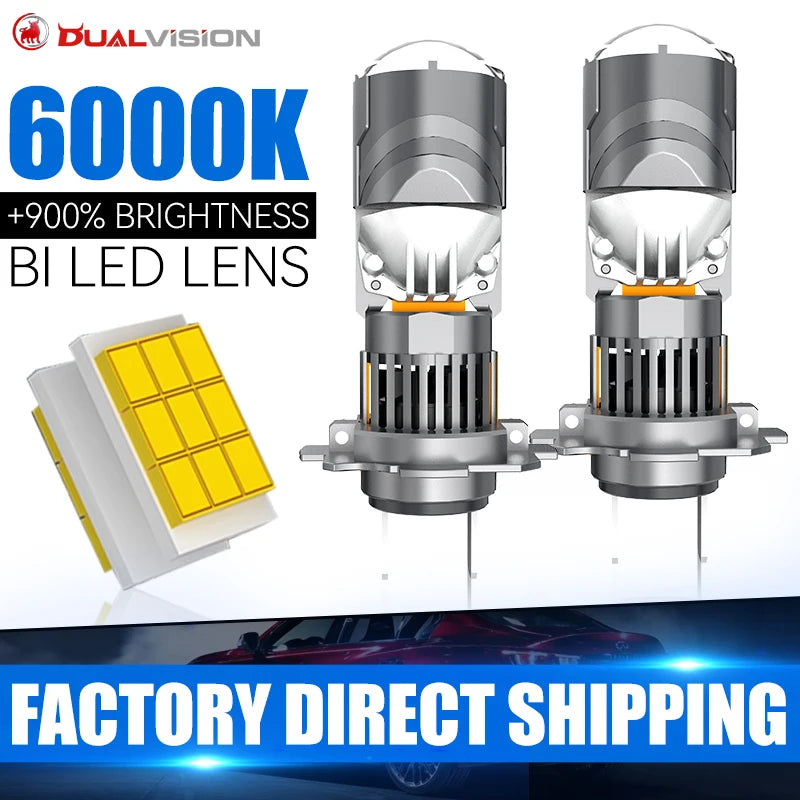 2-Piece LED Projector Headlight Bulb for H4/H7/H11/9005/9006 – CANBUS