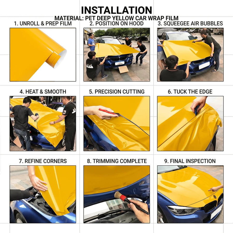 Dark Yellow Gloss Automotive Vinyl Wrap Film