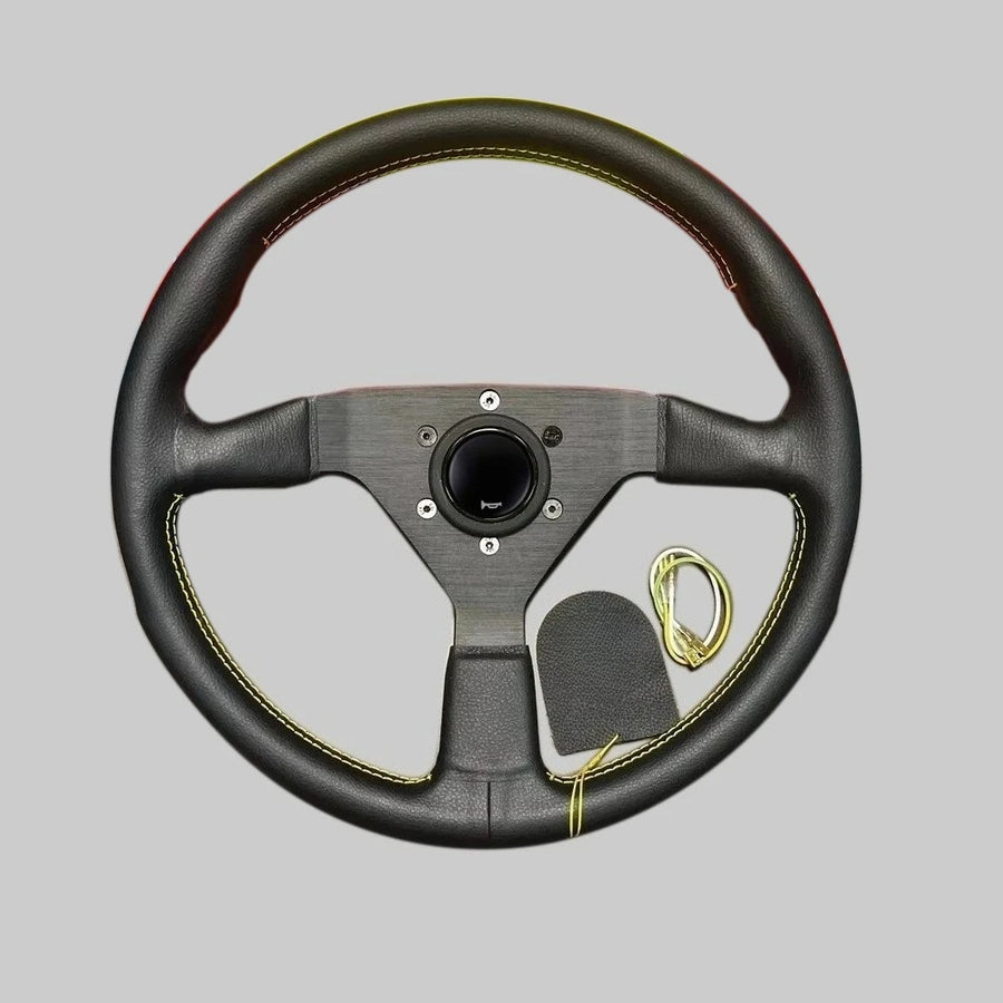 350mm Monte Carlo Style Leather Sport Steering Wheel