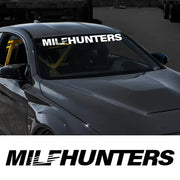 “MILF Hunters” Windshield Vinyl Decal – 100 × 9 cm
