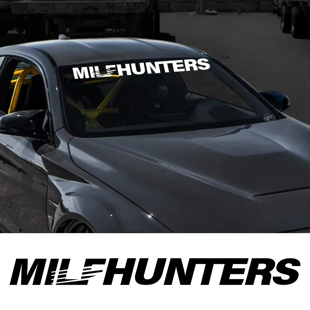 “MILF Hunters” Windshield Vinyl Decal – 100 × 9 cm
