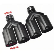 63 mm Inlet x 101 mm Outlet Carbon-Fiber Dual Exhaust Tip