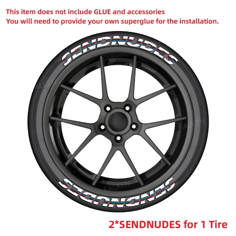 3D PVC Tire Letter Decal Set – White and Red Options