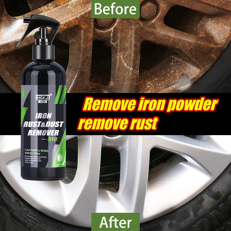 Car Paint & Wheel Iron Particles Powder Cleaning Super Rust Dust Remover Spray Metal Surface Defender Auto Rim Cleaner