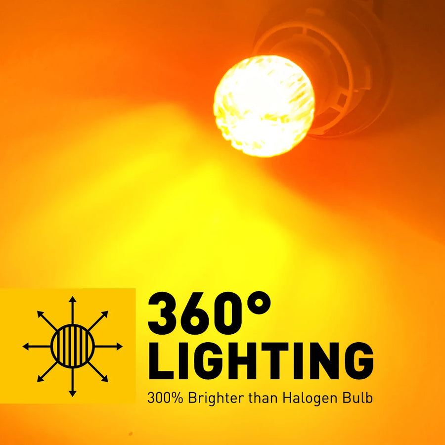 2-Piece 1156 LED Reverse/DRL Light Bulb – Amber/Yellow/White