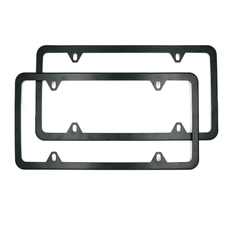 2-Piece Black Stainless-Steel US License Plate Frame Set