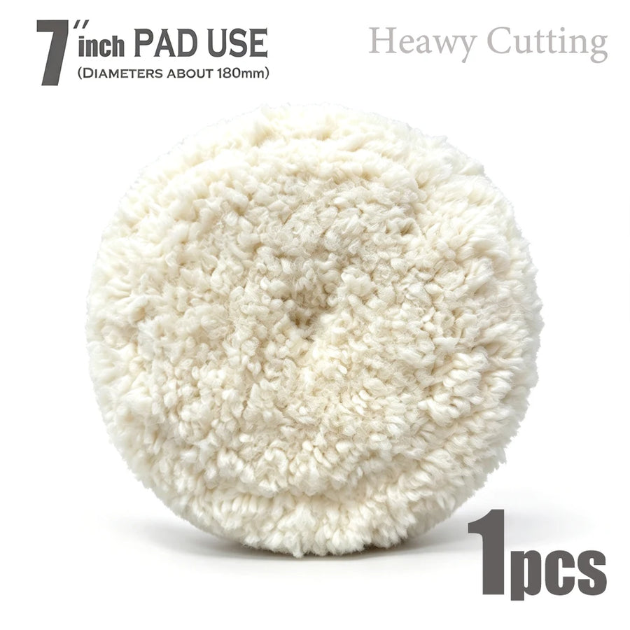 Rolled-Wool Polishing Pad, 9-Inch Face / 7-Inch Backing