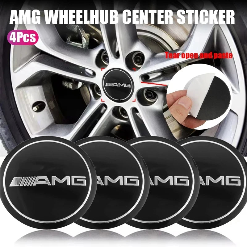 4-Piece 56 mm Wheel Center Cap Emblem Decal Set