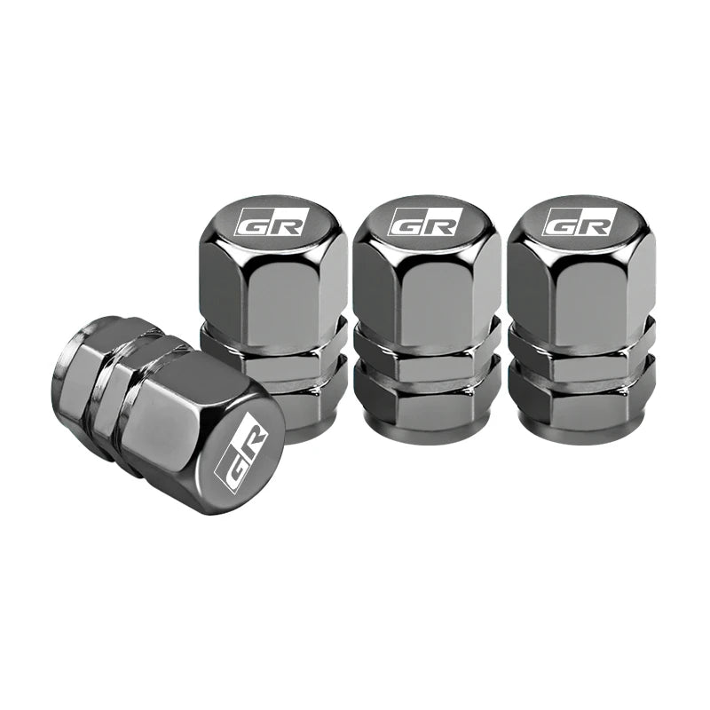 Toyota GR Sport-Style Aluminum Tire Valve Caps – 4-Piece Set