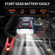 3000A 5-in-1 Car Jump Starter with 150 PSI Tire Inflator