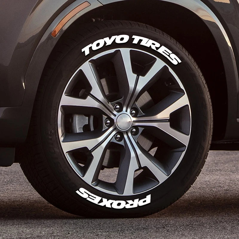 4-Piece 3D Tire Lettering Decal Set