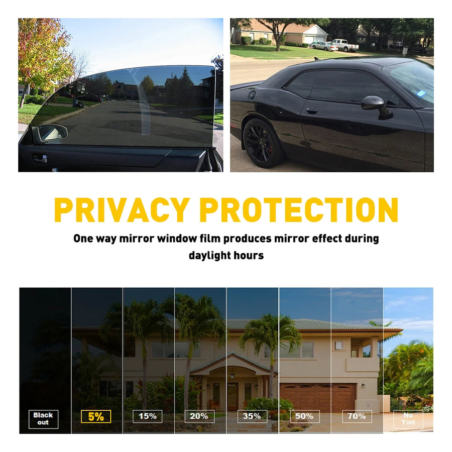 Car Window Privacy Tint Film – 50 × 300 cm, Multiple VLT Options