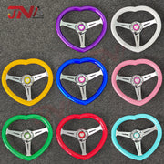 Yellow Heart Shape Racing Sports Car Steering Wheel JDM Style Aftermarket Steering Wheel