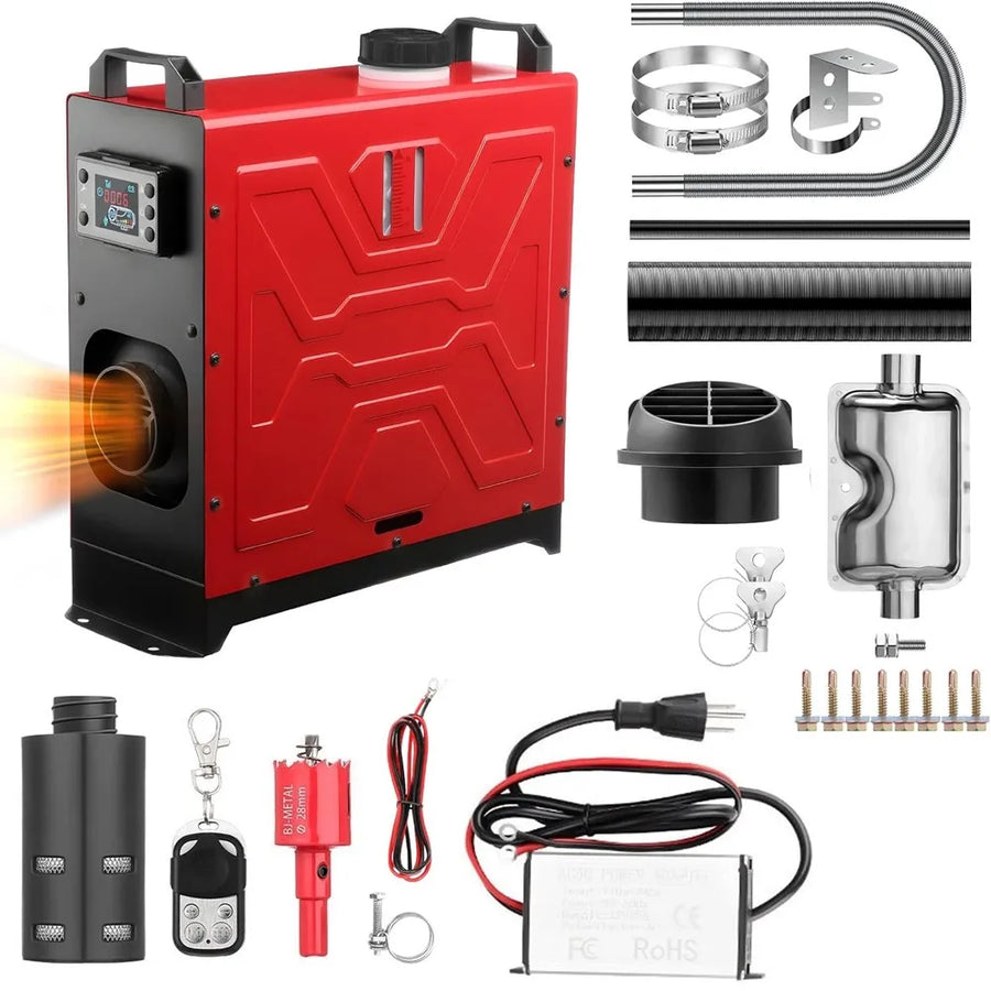 For Car RV Indoors Diesel Air Heater 8KW 12V 24V APP Bluetooth 110V AC Adapter