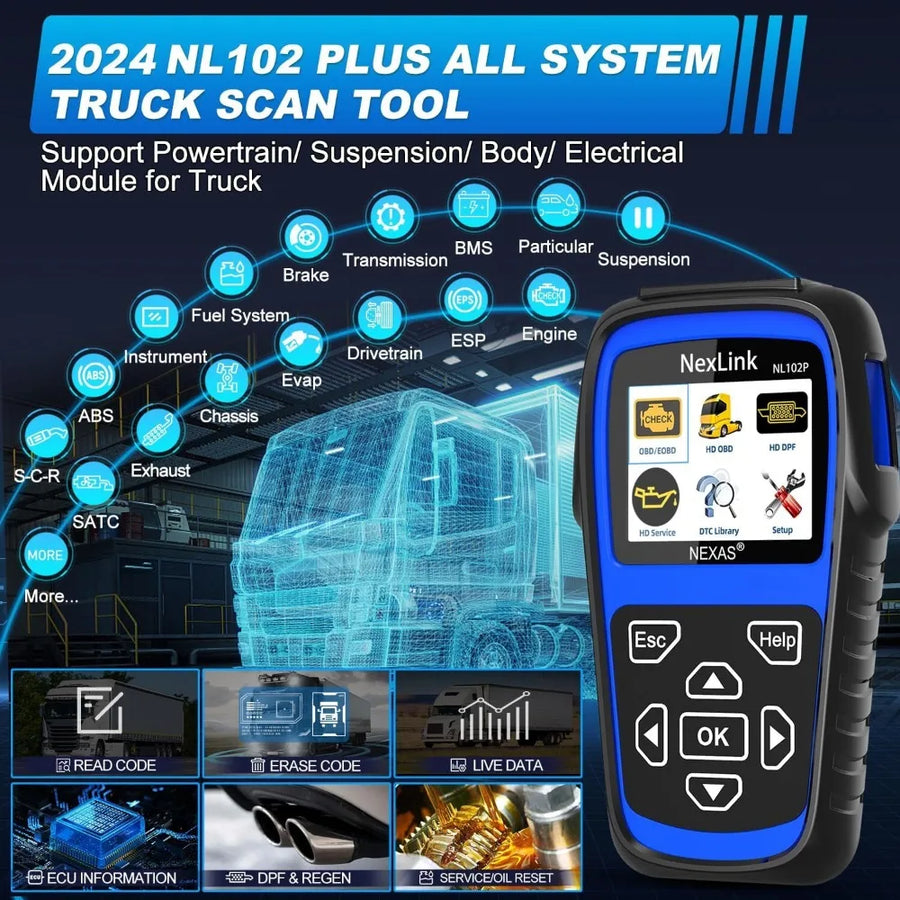 NEXAS NL102 Plus Heavy-Duty Diesel Diagnostic Scanner