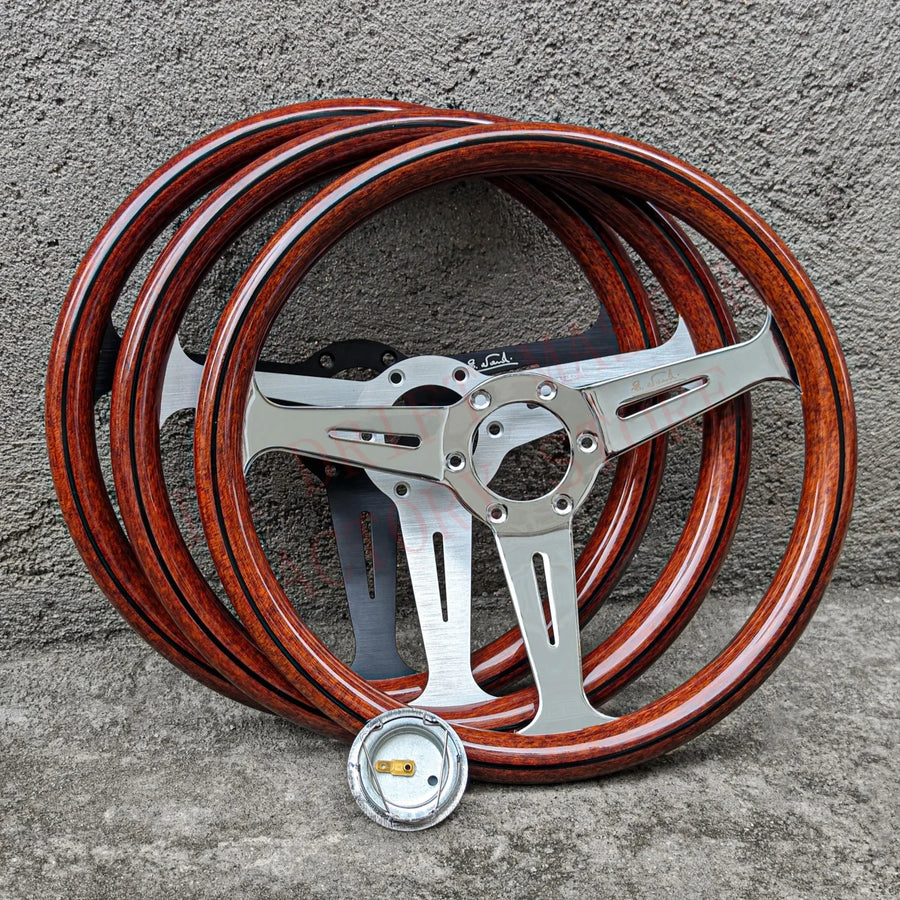 Universal 358mm Wood Sport Steering Wheel