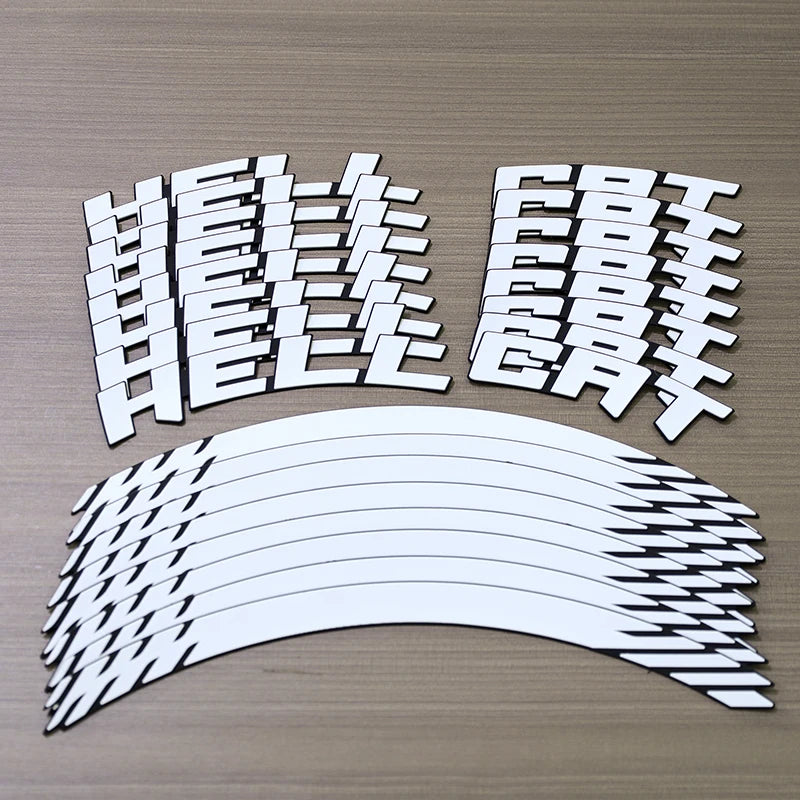For 4 Tires Hellcat 8PCS 3D Tire Letter Stickers Waterproof Pvc Wheel Decals Car