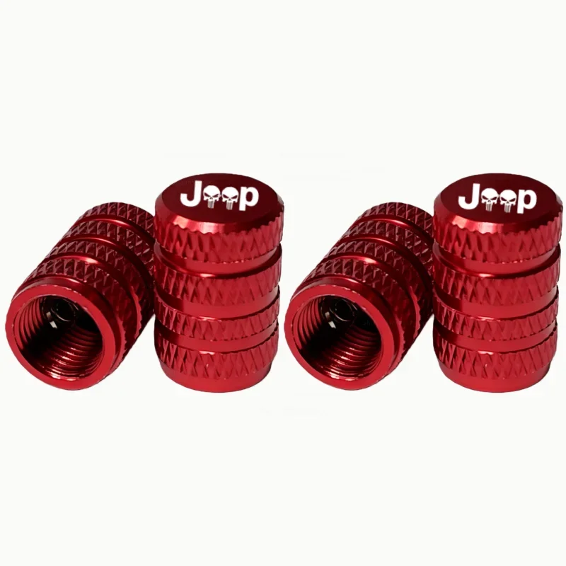 4-Piece Aluminum Tire Valve Cap Set for Jeep Models