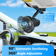 Rechargeable 2000mAh USB Car Cooling Fan with RGB Ambient Light