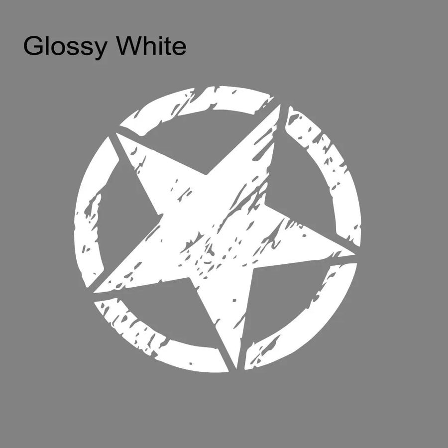 Five-Point Star Hood or Door Vinyl Decal – 35 or 50 cm
