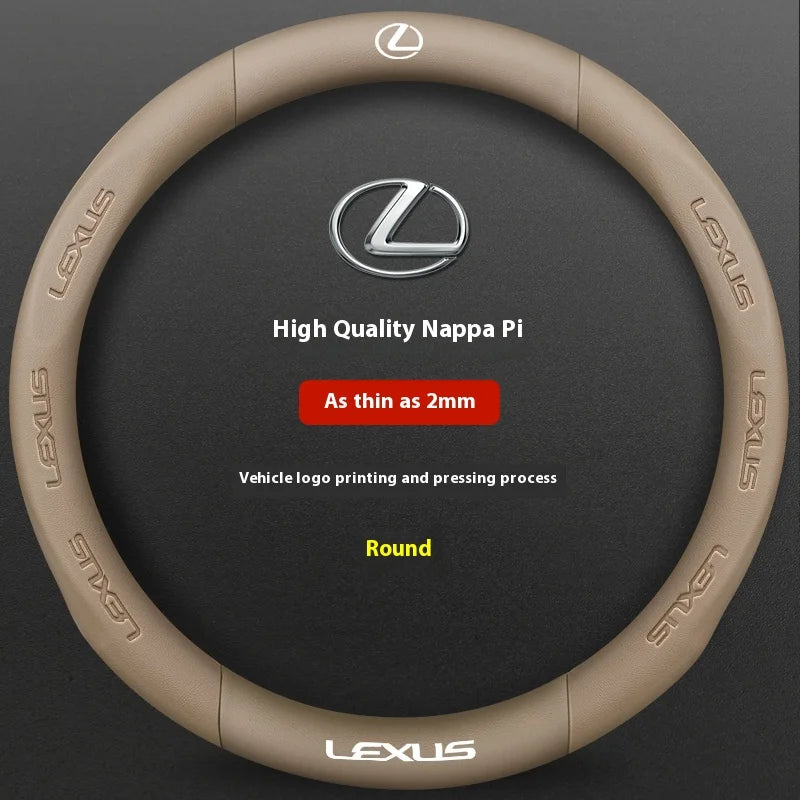 Suede Leather and Carbon Fiber-Look Steering Wheel Cover for Lexus Vehicles