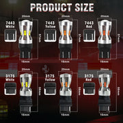 2-Piece 1156/1157/7440/7443 LED Signal Light Bulb – Amber/Yellow/Red/White, CANBUS