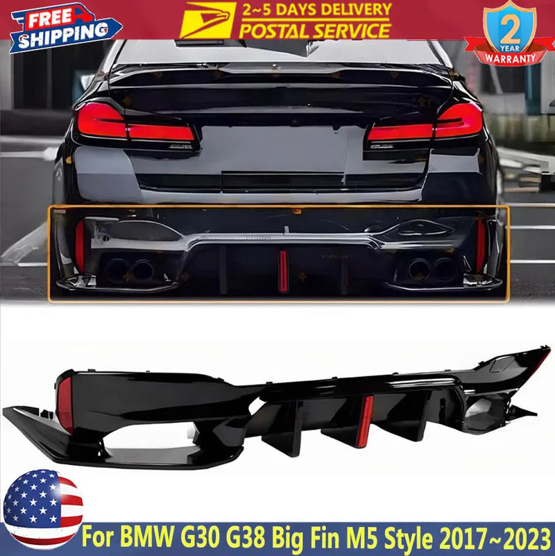 LED Rear Bumper Diffuser for BMW 5 Series G30/G31/G38 2017-2023