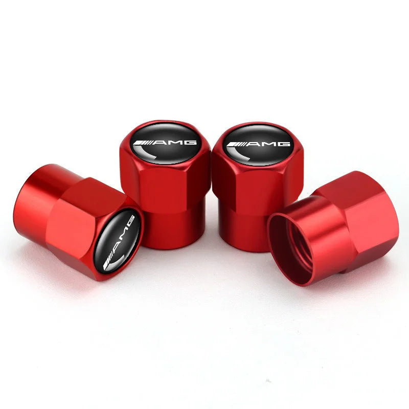 Mercedes-Benz-Style Aluminum Tire Valve Caps – 4-Piece Set