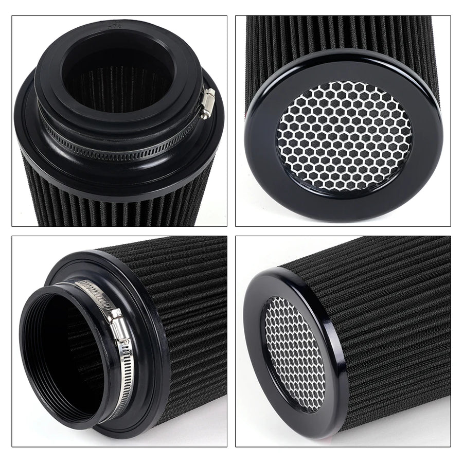 Intake Air Filter for-3" 3.5" 4" Race Car High Flow Cold Air Intake Air Filter Three Sizes Conical Washable Air Filters 10.6" Tall