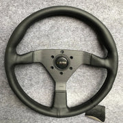 MonteCarlo V1 350mm/14'' Leather Thickened Flat Spoke Sport Volante Steering Wheel