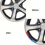BMW M-Style Tri-Color Wheel Rim Stripe Decals – 4-Piece Set
