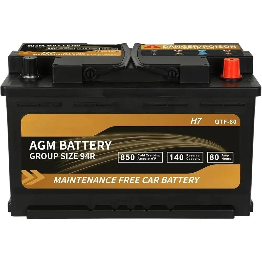 H7 Group 94R 12V 80Ah AGM Automotive Battery - 850 CCA