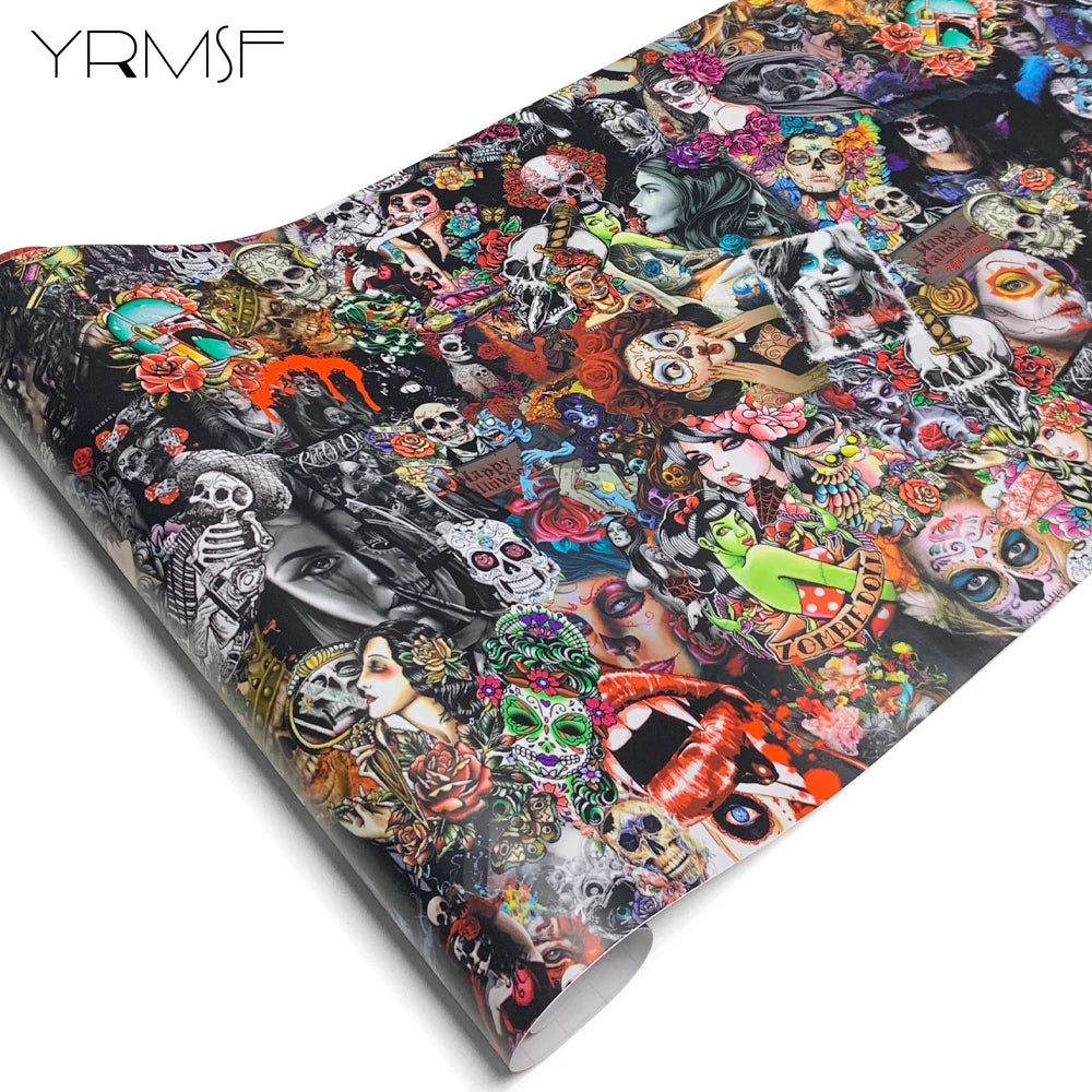 Halloween Retro Graffiti Decorative Vinyl Wrap
