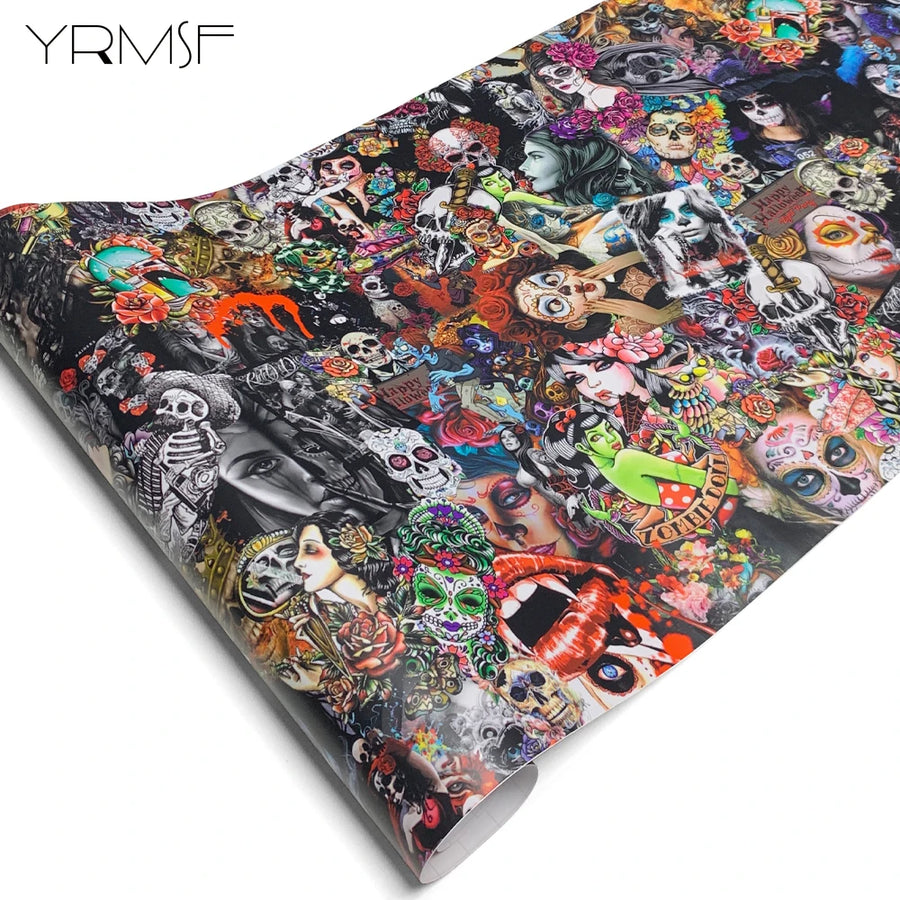 Halloween Retro Graffiti Decorative Vinyl Wrap