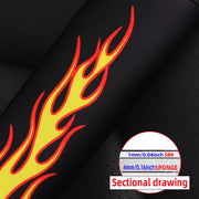 Seat Belt Shoulder Pad Set – flame pattern, red